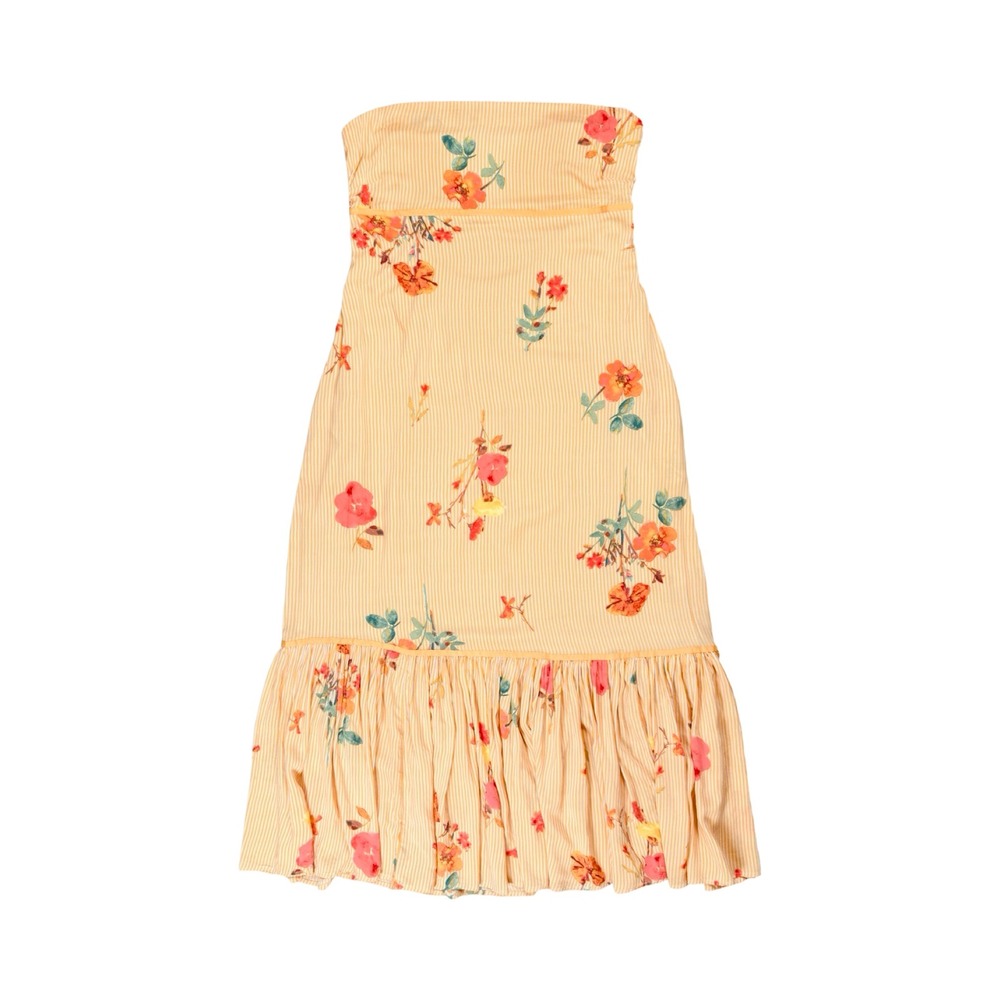 Free People Rosie Posie Sunshine Floral Strapless Midi Dress Womens L - Picture 2 of 16